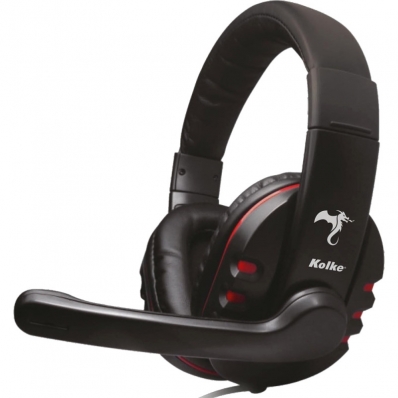 Headset Gaming Kolke com Microfone KMIG-100 Jack 3.5 Vermelho/Preto