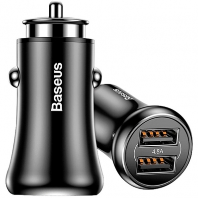 Carregador Veicular Baseus CCALL-GB01 Dual USB 4.8A Preto