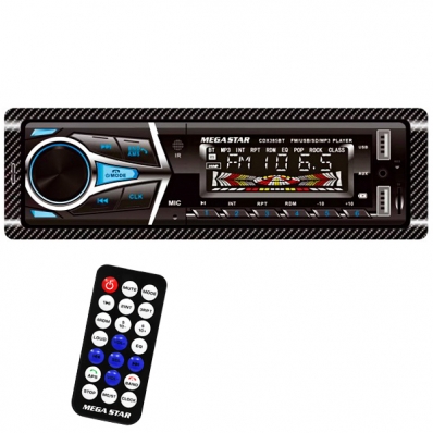 Toca Radio Megastar CDX385BT 4 de 65 Watts e USB - Preto