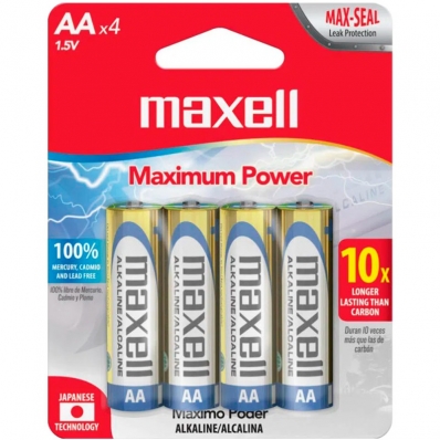 Pilha Maxell AA Alcalina AA-4BP (4 Unidades)