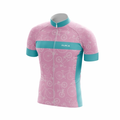 CAMISA CICLISMO FAST CICLE ROSA - ZIPER TOTAL