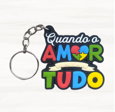Chaveiro emborrachado autismo - Mensagem