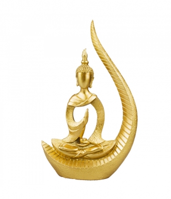 Buda Sentado Arco Dourado 26.5cm