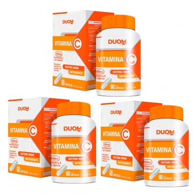 KIT 3X VITAMINA C 500MG 60 CÁPSULAS DUOM