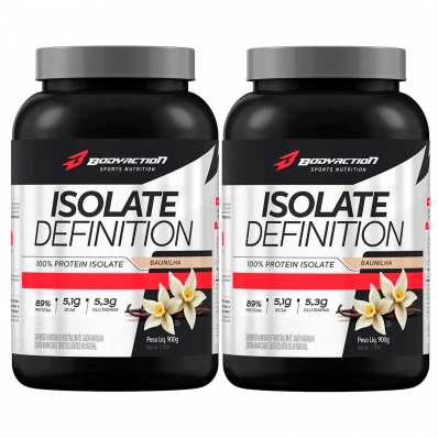 KIT 2X WHEY ISOLADO ISOLATE DEFINITION 900G BODY ACTION