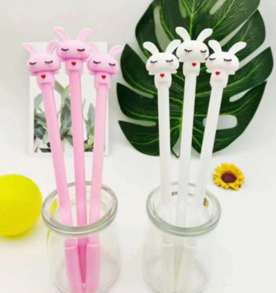 Caneta gel ponta fina fofinha coelhinho avulsa
