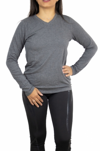 CAMISETA NATURAL ISLAND MANGA LONGA VISCOSE - FEMININA