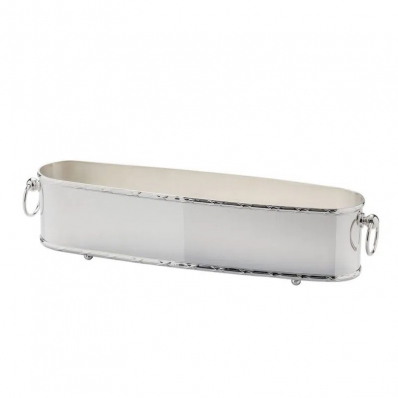 Centro de Mesa com Cordão Croisé Prata 60x17x13,5cm