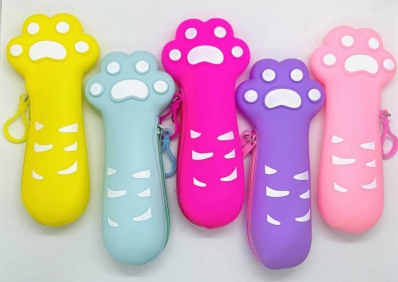 Estojo penal com zíper silicone Patinha cores avulsa