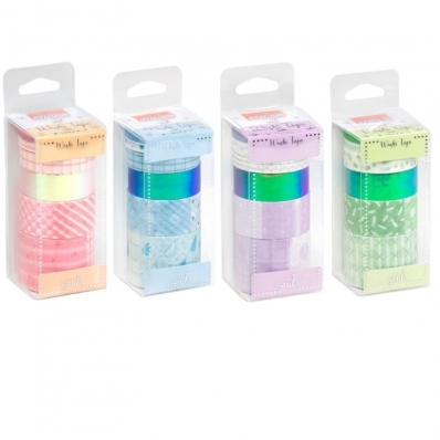 Fita adesiva washi tape candy lilás