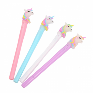 Caneta esferográfica led Unicórnio cores avulsa