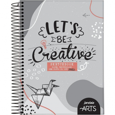 Caderno capa dura colegial sketchbook sem pauta 80 fls black arts