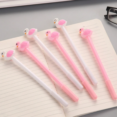 Caneta gel com led Flamingo cores avulsa