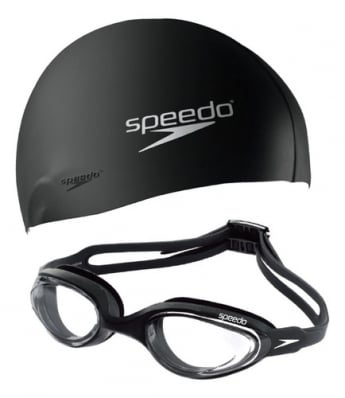 Touca De Natação Speedo + Óculos Hydrovision Antiembaçante