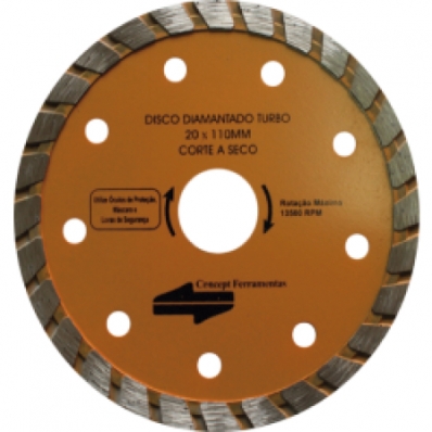 Disco de corte diamantado 110 mm Turbo CONCEPT DD002