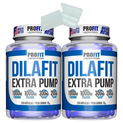 KIT 2X DILAFIT EXTRA PUMP 120 CÁPSULAS PROFIT + PORTA CÁPSULAS
