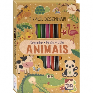 Animais: Desenhe - Pinte - Cole - Col. É fácil desenhar!