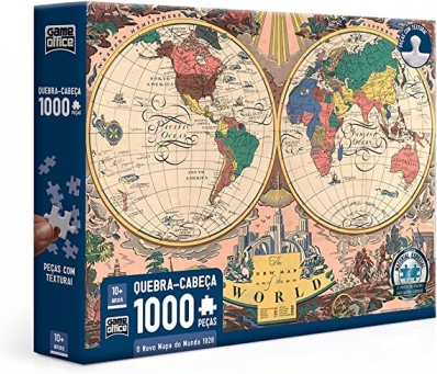 Quebra-cabeça O Novo Mapa do Mundo: 1928 1000 peças