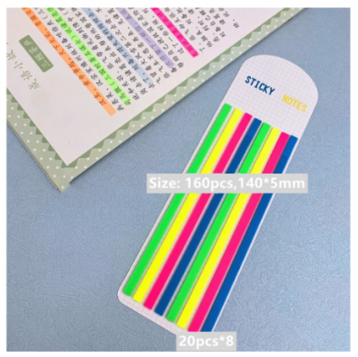 Nota marca texto adesiva fita sticky notes flags 160 fls 14x0.50cm marcador fluorescente