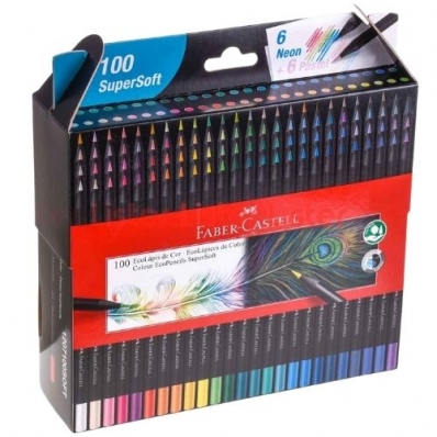 Lápis de cor 100 cores supersoft 1207100Soft ecolápis