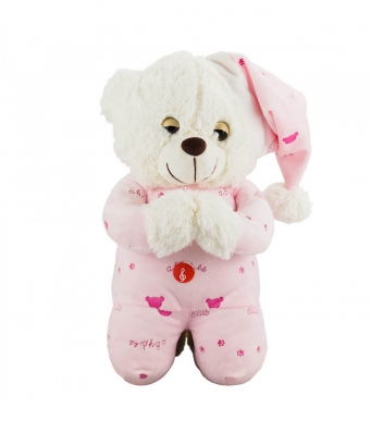  Urso Pijama Rosa Reza 36cm - Pelúcia