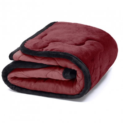 Edredom Plush para Pet Bouton Microfibra Flannel Dupla Face 80cm x 90cm Vermelho