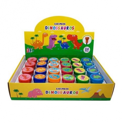 Carimbo educativo infantil autoentintado 24 un - Dinossauros