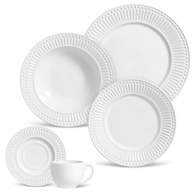 Aparelho de Jantar Roma Branco 30 Peças