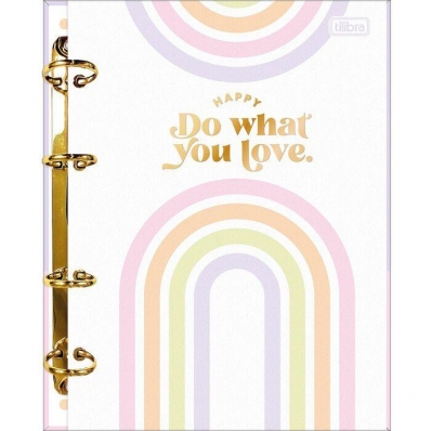 Caderno fichário colegial argolado Happy 160 fls 210x260mm