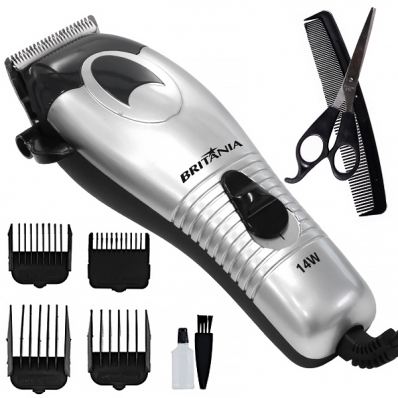 Maquina de Cortar Cabelo Britania 8 Pecas 127V ~ 50/60 HZ - Prata/Preta