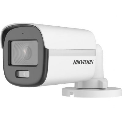 Camera de Vigilancia Bullet Hikvision DS-2CE10KF0T-PFS 3K Colorvu 5MP 2.8MM Externo - Branco/Preto