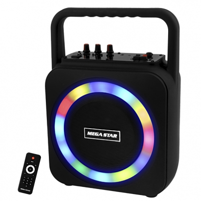 Caixa de som Speaker Megastar HY-K105BTA 2.000 Watts P.M.P.O /Radio FM/Auxiliar - Preto