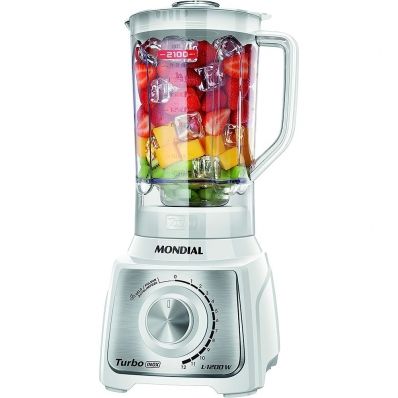 Liquidificador Mondial Turbo Inox L-200W 1200 W 220V - Branco 3L
