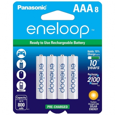 Pilha Recarregavel Panasonic Eneloop BK-4MCCA8BA AAA - 8 Unidades