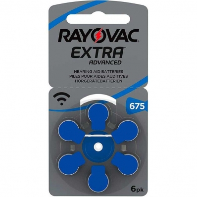 Bateria Rayovac L675 para Aparelhos Auditivos - 6 Unidades
