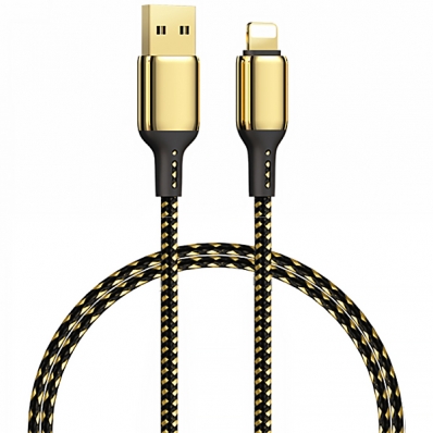 Cabo Lightning Wiwu GD-100 1.2 Metros - Dourado/Preto