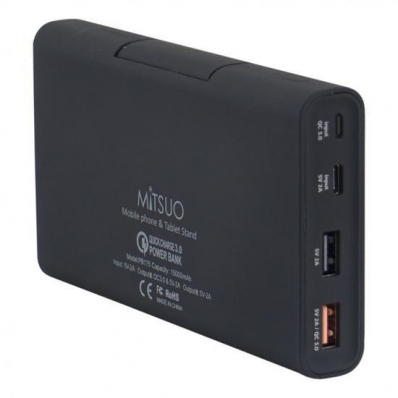 Carregador Portátil Mitsuo Power Bank 15000MAH Black