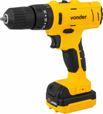 Parafusadeira/furadeira com Impacto 12 V fonte bivolt automática VONDER 6001120100