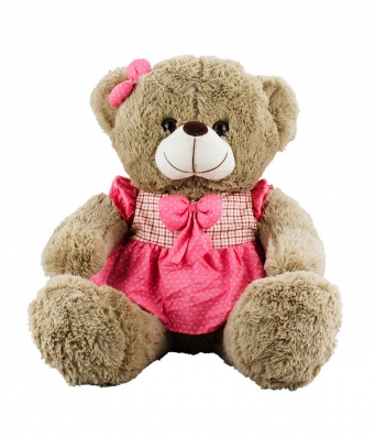 Urso Vestido Pink Sentado 39cm - Pelúcia
