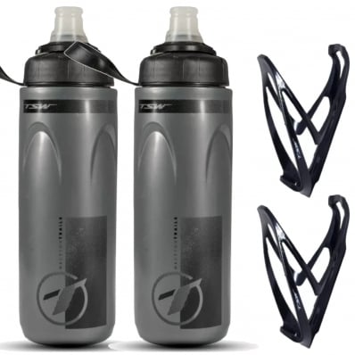 2x Caramanholas Garrafa Tsw Spin 680ml Bike Com Suporte 