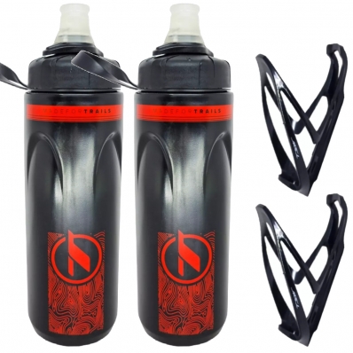 2x Caramanholas Garrafa Tsw Spin 680ml Bike Com Suporte 