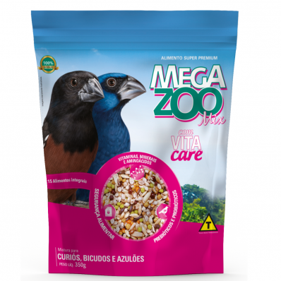 MEGAZOO MIX CURIO, BICUDO E AZULAO 350G