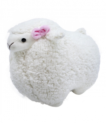 Ovelha Em Pé Com Laço Na Orelha 21cm - Pelúcia