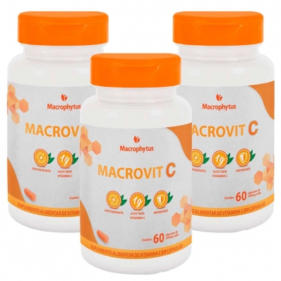 KIT 3X VITAMINA C MACROVIT 1G 60 CÁPSULAS MACROPHYTUS