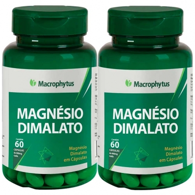KIT 2X MAGNÉSIO DIMALATO 60 CÁPSULAS MACROPHYTUS