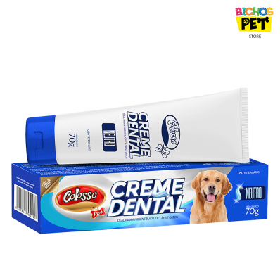 Creme Dental para Cães e Gatos Colosso Pet Neutro 70g