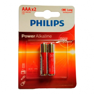 Pilha AAA Alcalina Power Alkaline 1,5V Cartela C/ 2 - Philips