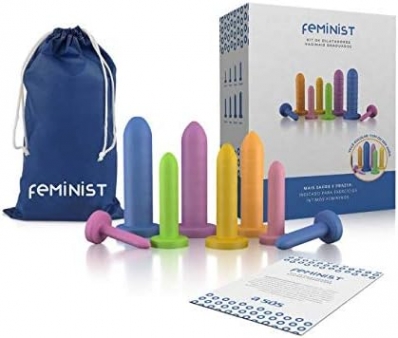 Kit de Dilatadores Ginecológicos Vaginais Lisos e Coloridos Feminist 08 unidades