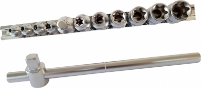 Jogo de Soquetes Torx Fêmea 12 Pç Com Cabo de força GEDORE RED R58018012 