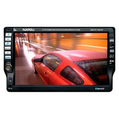 Som Automotivo Napoli DVD-TV 7550 - USB/Microsd/Aux - - TV - AM/FM - 7.5"